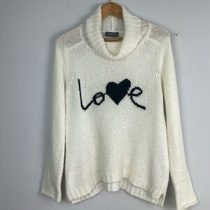 Wooden Ships Turtleneck Love Sweater S/M Relaxed Fit Wool Alpaca Blend Soft Cozy